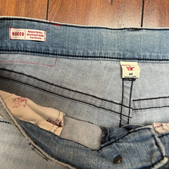 True Religion Blue Straight Jeans Classic Style - Picture 9 of 12